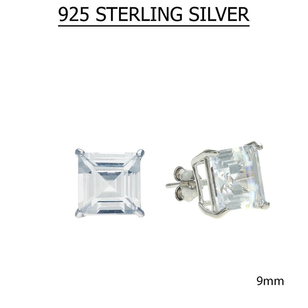 Sterling Silver Square Stud Earrings